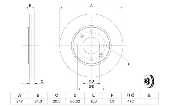 Brake disc BD2720 Bosch