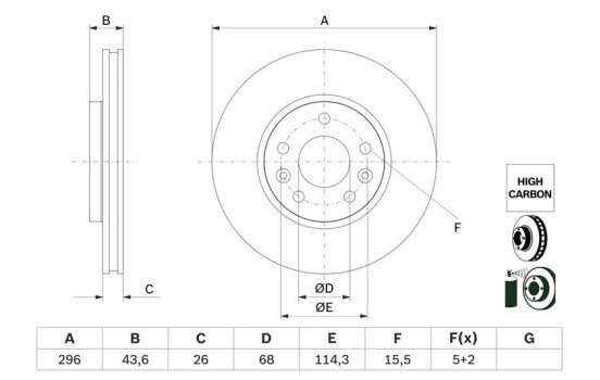 Brake disc BD2750 Bosch