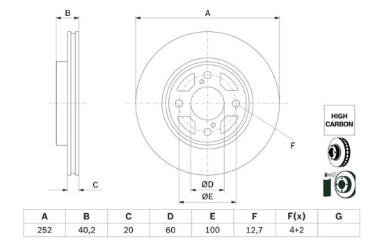 Brake disc BD2782 Bosch
