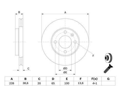 Brake Disc BD28 Bosch, Image 5