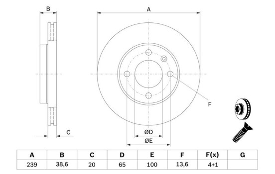 Brake Disc BD28 Bosch, Image 5