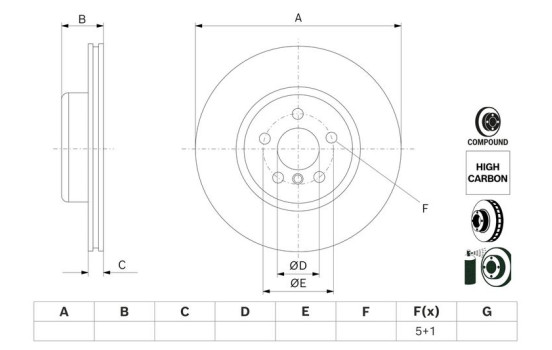Brake disc BD2801 Bosch