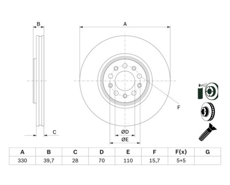 Brake disc BD2811 Bosch