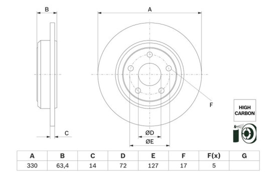 Brake disc BD2834 Bosch