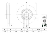 Brake disc BD2835 Bosch