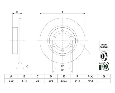 Brake disc BD2863 Bosch