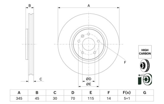 Brake disc BD2913 Bosch