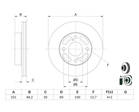 Brake disc BD2935 Bosch