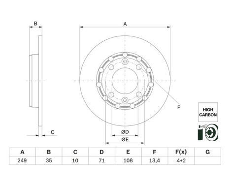 Brake disc BD2959 Bosch