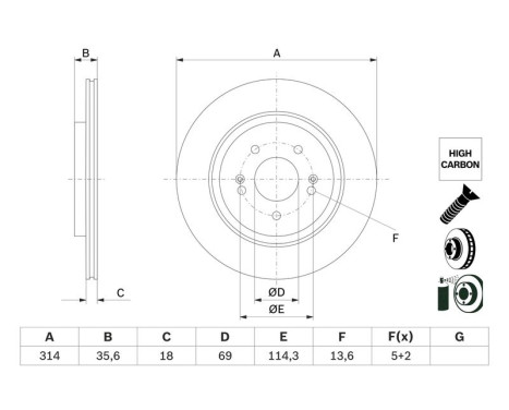 Brake disc BD2962 Bosch