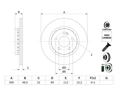 Brake disc BD3002 Bosch