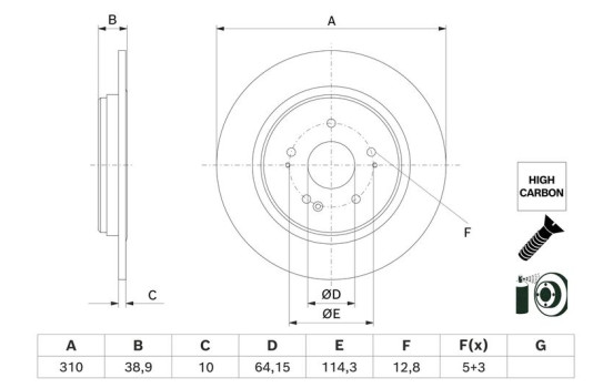 Brake disc BD3009 Bosch