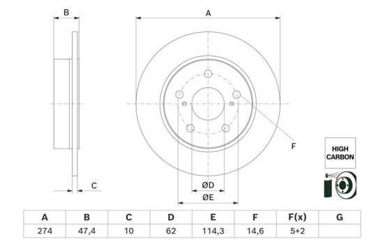 Brake disc BD3014 Bosch