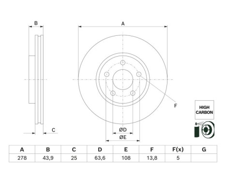 Brake disc BD3018 Bosch
