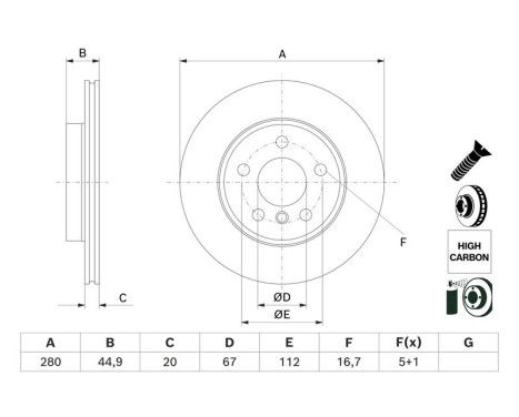 Brake disc BD3022 Bosch