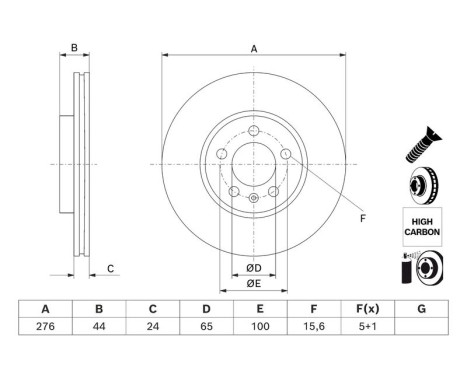 Brake disc BD3023 Bosch