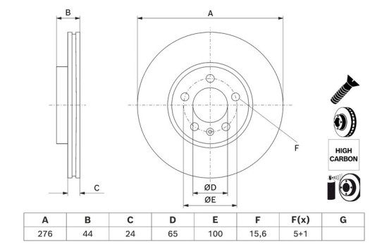 Brake disc BD3023 Bosch