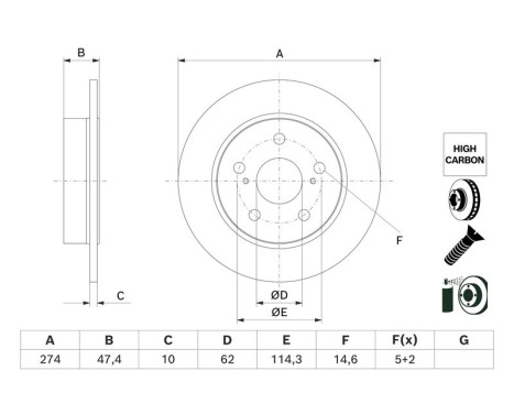 Brake disc BD3025 Bosch