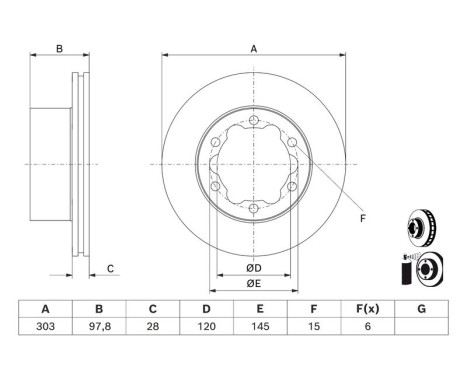 Brake disc BD3163 Bosch, Image 5