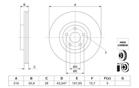 Brake disc BD3181 Bosch