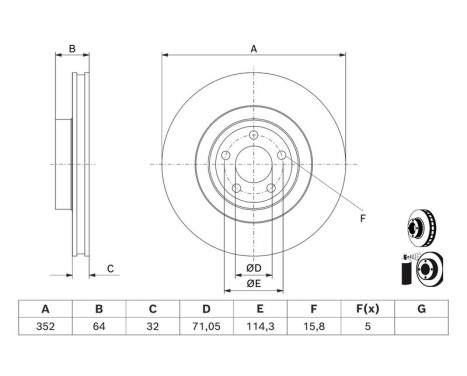 Brake disc BD3182 Bosch