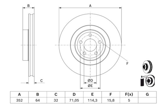 Brake disc BD3182 Bosch