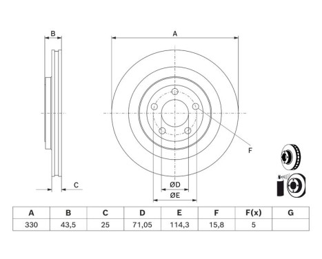 Brake disc BD3183 Bosch, Image 5