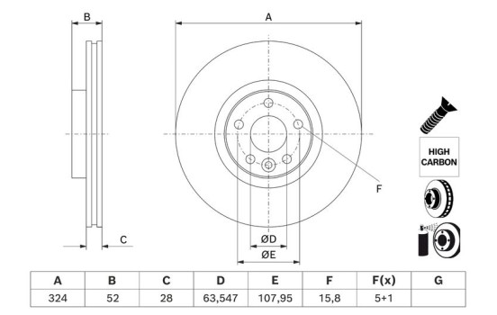 Brake disc BD3190 Bosch