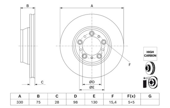 Brake disc BD3222 Bosch, Image 5