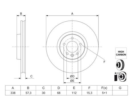 Brake disc BD3252 Bosch, Image 5
