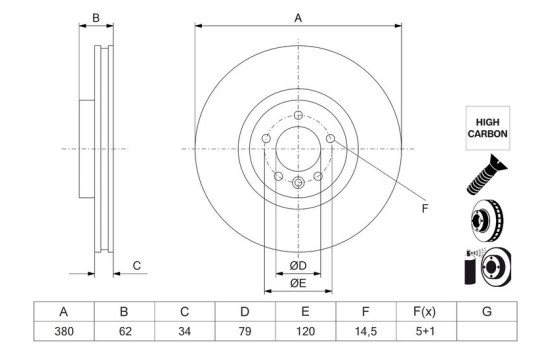 Brake disc BD3255 Bosch