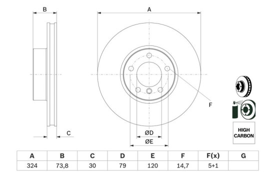Brake Disc BD33 Bosch, Image 5
