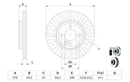 Brake Disc BD525 Bosch, Image 5