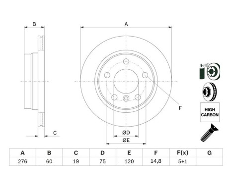 Brake Disc BD560 Bosch, Image 5