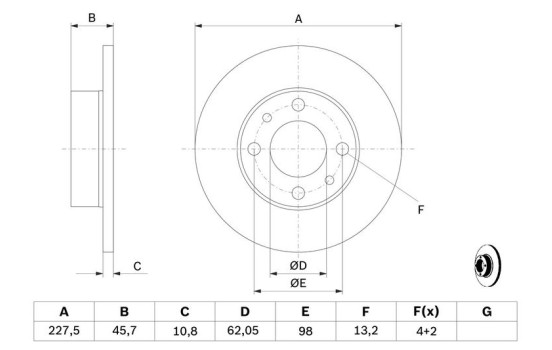 Brake Disc BD57 Bosch, Image 5