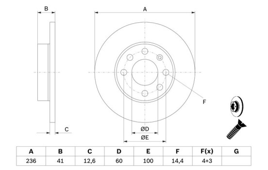 Brake Disc BD73 Bosch, Image 5