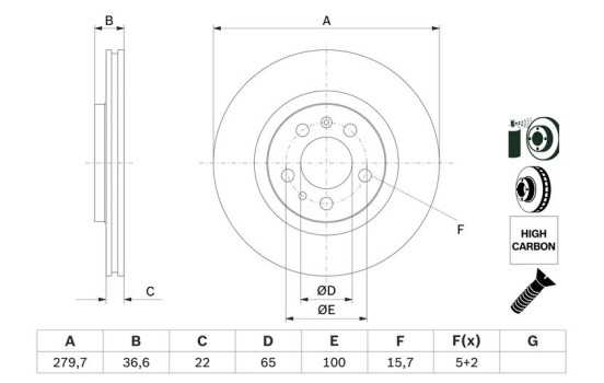 Brake Disc BD752 Bosch, Image 5