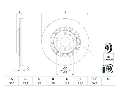 Brake Disc BD999 Bosch, Image 5