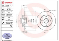 Brake Disc BEARING DISC LINE 08.D205.17 Brembo