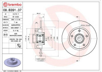 Brake Disc BEARING DISC LINE 08B39137 Brembo