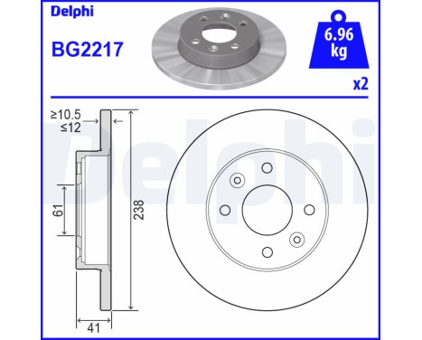 Brake Disc BG2217 Delphi