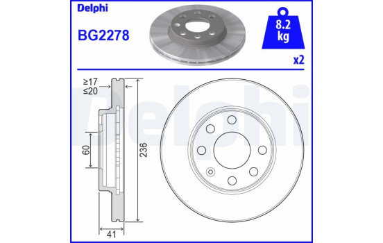 Brake Disc BG2278 Delphi