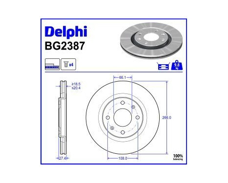 Brake Disc BG2387 Delphi