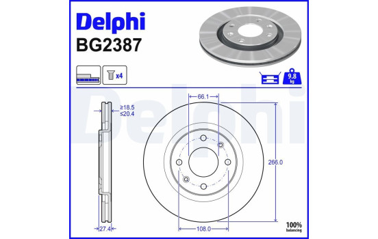 Brake Disc BG2387 Delphi
