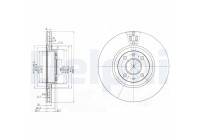 Brake disc BG2407 Delphi