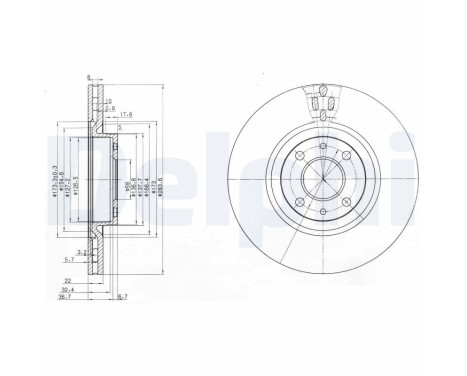 Brake disc BG2407 Delphi