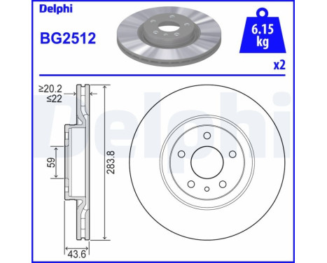 Brake Disc BG2512 Delphi