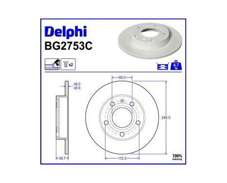 Brake Disc BG2753C Delphi