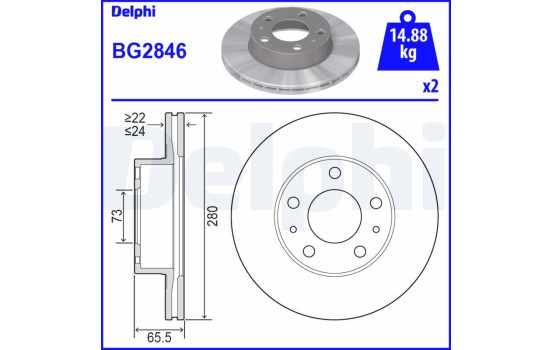Brake Disc BG2846 Delphi