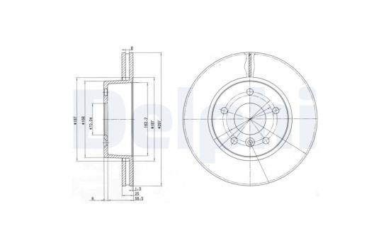 Brake disc BG2860 Delphi